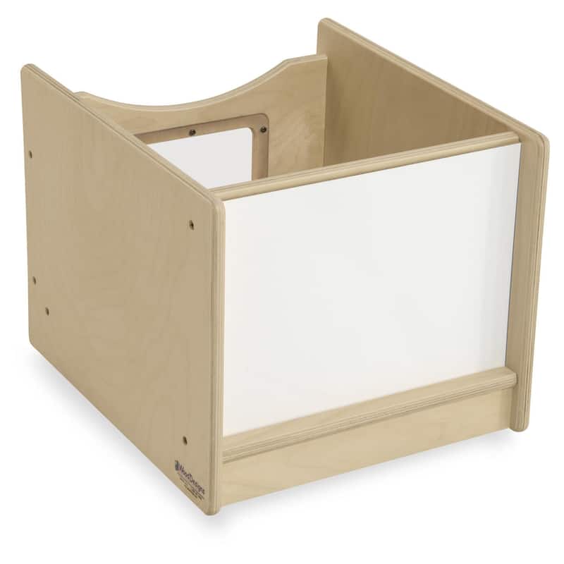 Wood Designs Storage Cubby Drawer with Rolling Catser with Acrylic and Marker Board for Kids Playroom - 13.75"