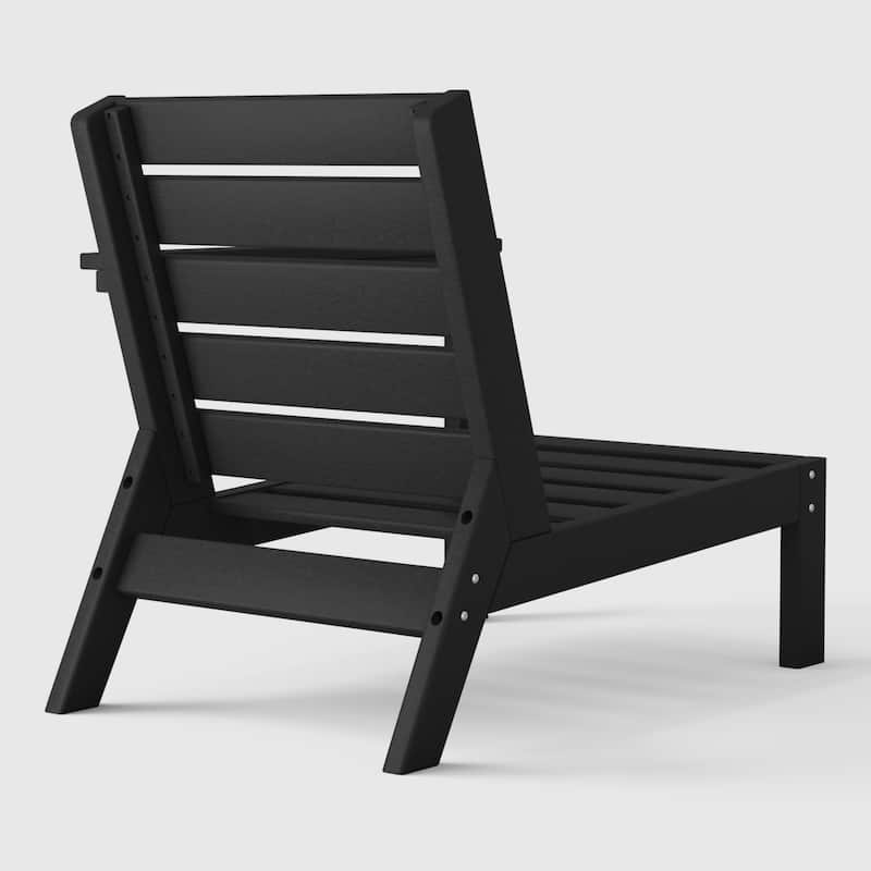 Polytrends Birchwood All Weather HDPE Outdoor Patio Deep Seating Right Arm Facing Chair