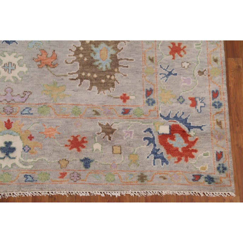 Floral Oushak Area Rug Handmade Wool Carpet - 8'0" x 9'10"