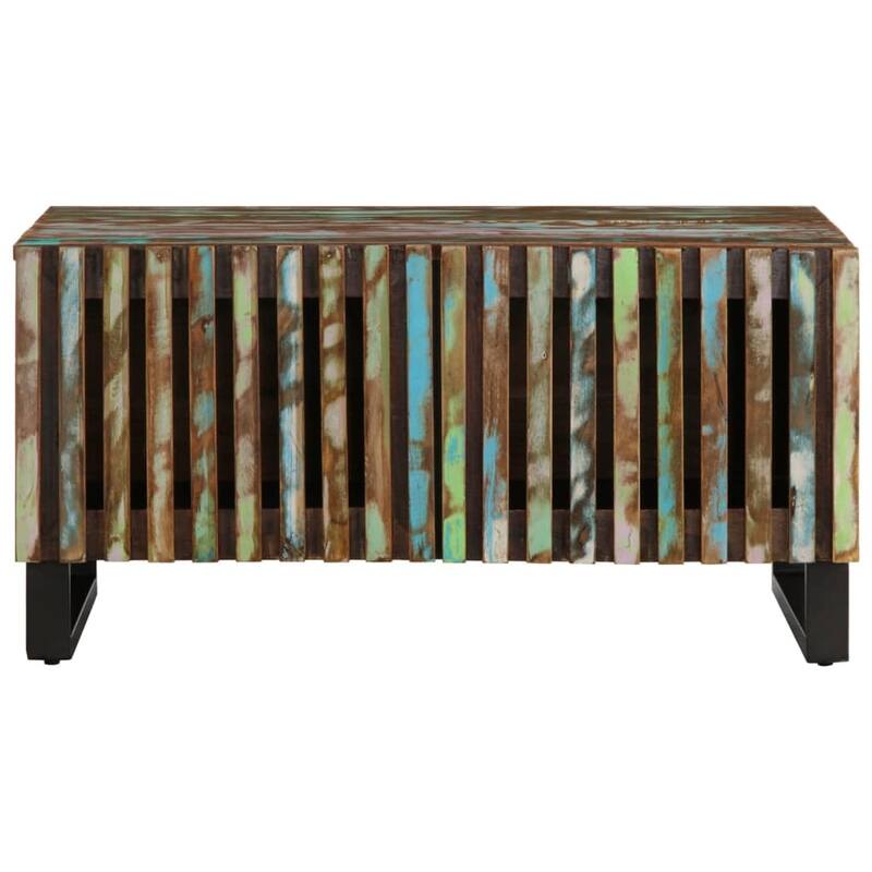 vidaXL Coffee Table Reclaimed Finish Solid Acacia Wood Medium - 20.1 x 31.5 x 15.7 in