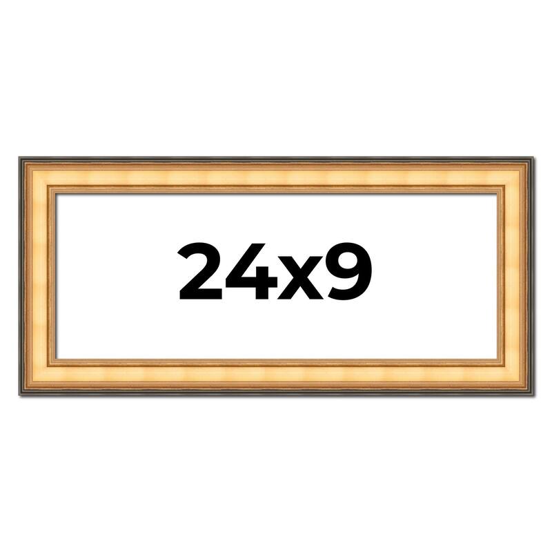 24x9 Frame Gold Plein Aire Solid Wood Picture Frame Width 2 Inches |