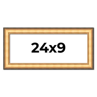 24x9 Frame Gold Plein Aire Solid Wood Picture Frame Width 2 Inches |
