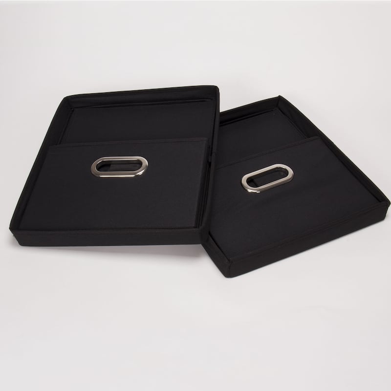 Household Essentials Storage Boxes with Lids and Durable Grommet Handles - 15.0"L x 13.0"W x 8.0"H