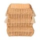 preview thumbnail 3 of 5, Noura Natural Rattan Footstool with Tassel Accents