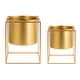 preview thumbnail 9 of 11, Kate and Laurel Fitch Metal Planter Set - 2 Piece Gold