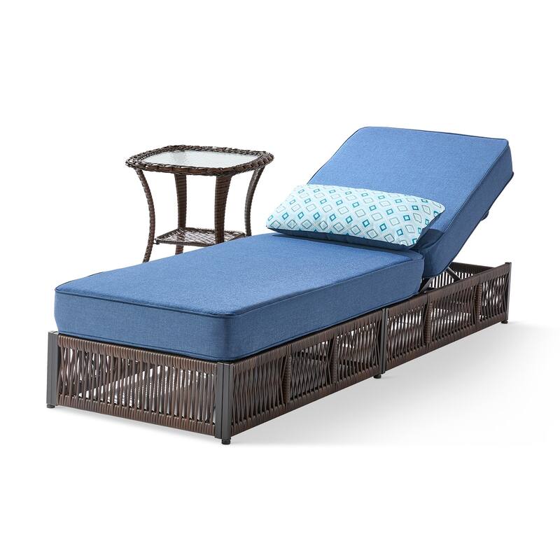 Pocassy Outdoor Lounge Chairs, Pool Lounge Chairs with 5 Adjustable Backrest