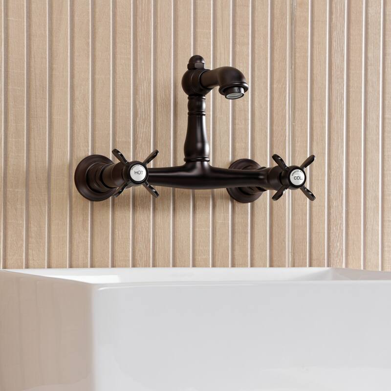 Kingston Brass Essex Two-Handle 2-Hole Wall Mount Bathroom Faucet