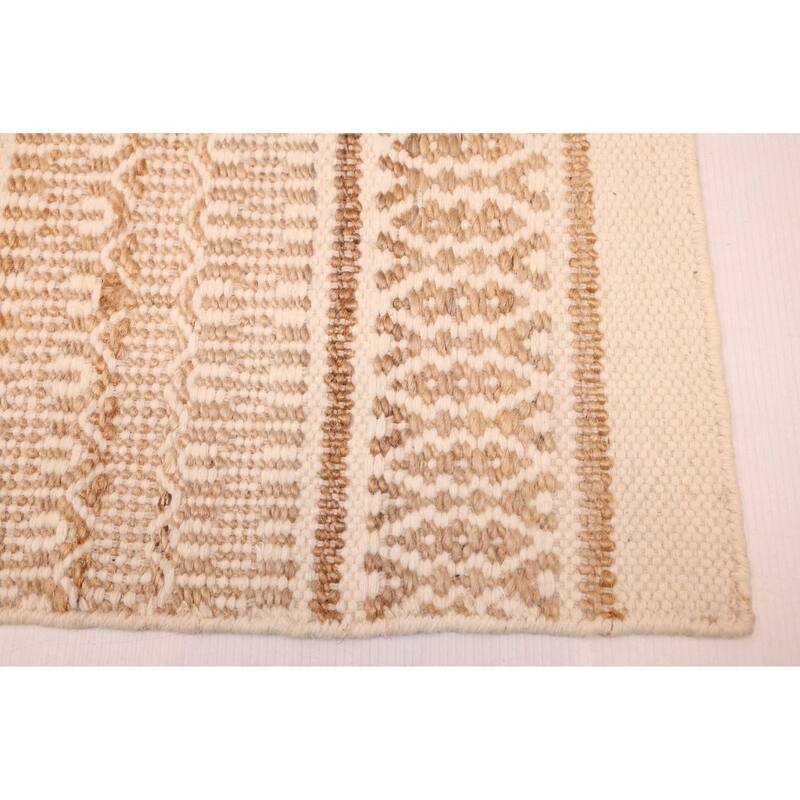 ECARPETGALLERY Flat-Weave Nevada Cream Kilim - 5'3 x 7'4