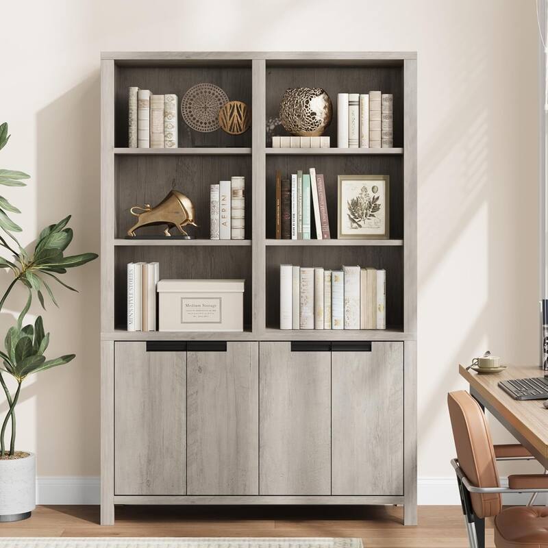 Tall Storage Bookshelf with Open Shelves for Living Room, Bedroom, Home Office