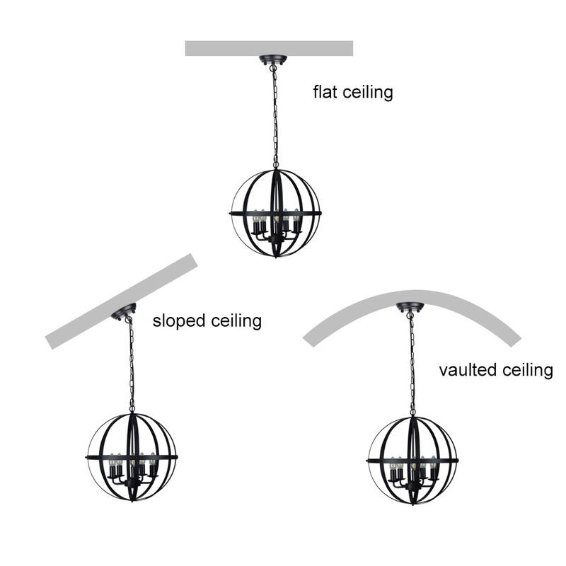 Pendant Light Flush Mounted Adjustable Hanging Ceiling Chandelier Light for Kitchen Island Living Room