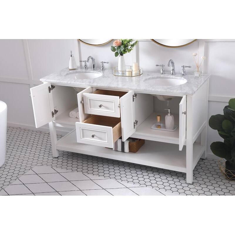 Elegant Lighting VF27060 Metropolis 60" Free Standing Double Basin