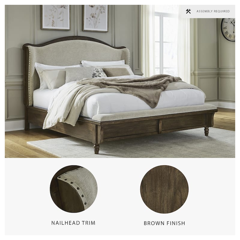 Signature Design by Ashley Sturlayne Brown/Beige Upholstered Panel Bed