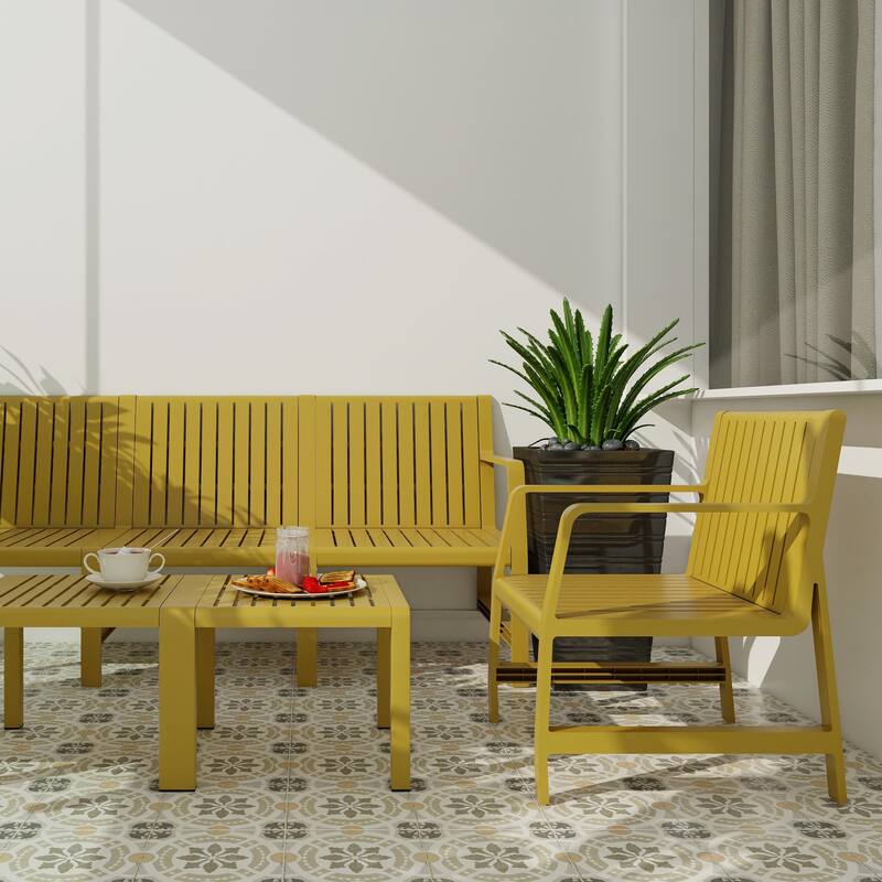 Space-Saving Patio Furniture Set with UV-Resistant Fabric