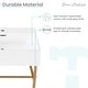 preview thumbnail 19 of 68, Claire Ceramic Console Sink White Basin Gold Legs