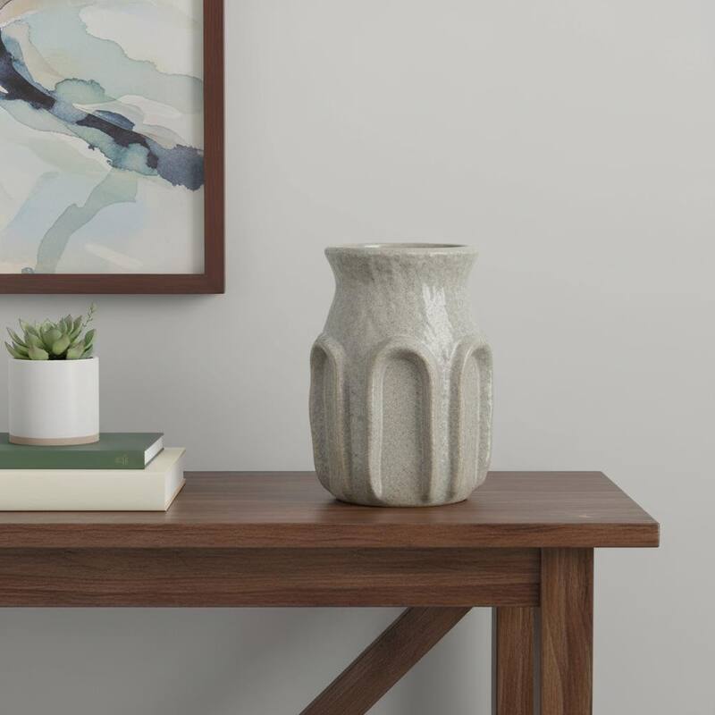 8" Sage And Gray Textural Ceramic Table Vase - 5.90 - Sage/Gray - 5.90