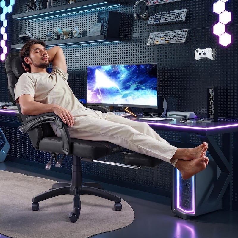 BOSSIN Ergonomic Gaming Chair – 400 lbs Support, PC/Racing Office Chair with Adjustable Swivel, Lumbar Vibration & Headrest