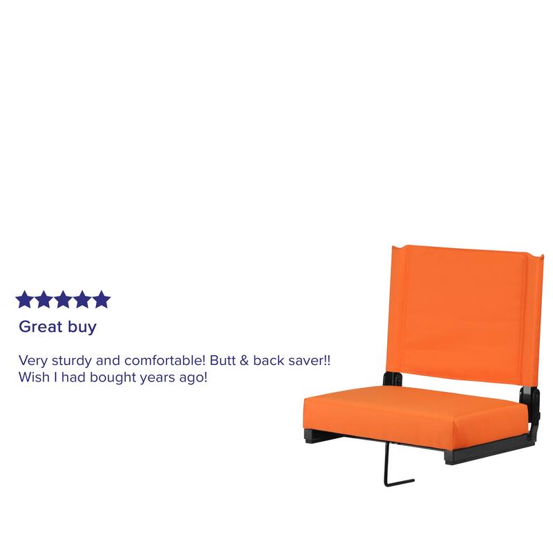 2 Pack 500 lb. Rated Lightweight Stadium Chair-Handle-Padded Seat