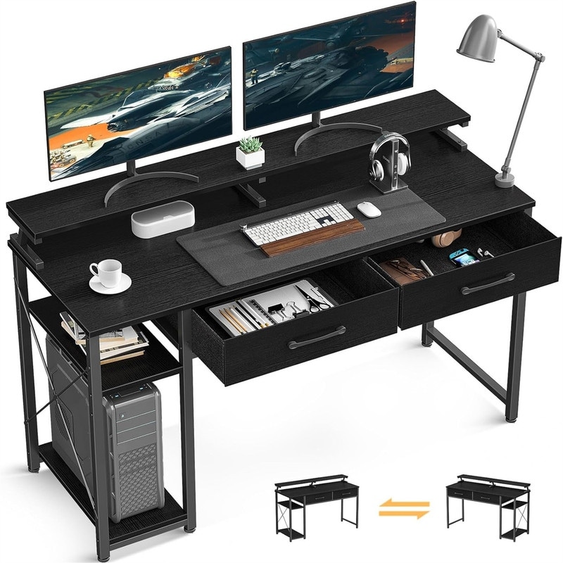 Computer Desk with Drawers Black