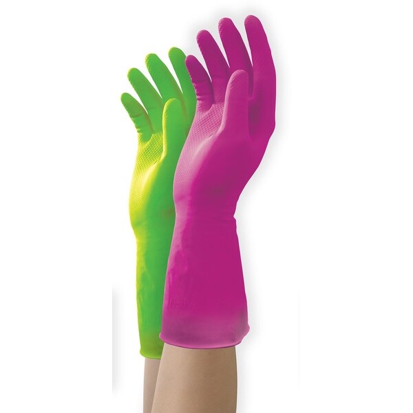 Mr. Clean Duet Reusable Latex Gloves 2 Pairs & 2 Colors - Large