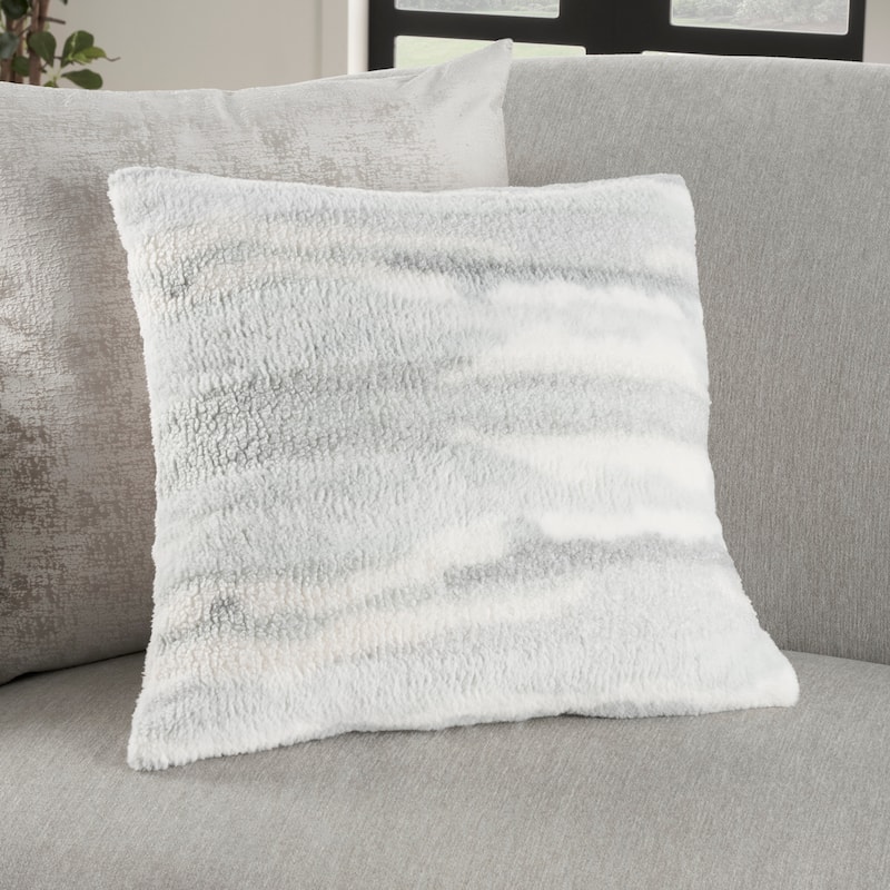 Mina Victory Faux Fur Abstract Throw Pillow