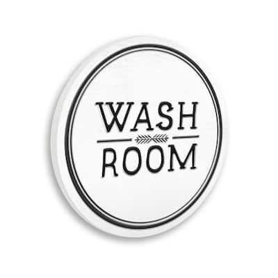 Stupell Industries Wash Room Black and White Traditional Style Bathroom Sign, 12 x 12, Design By Lil' Rue