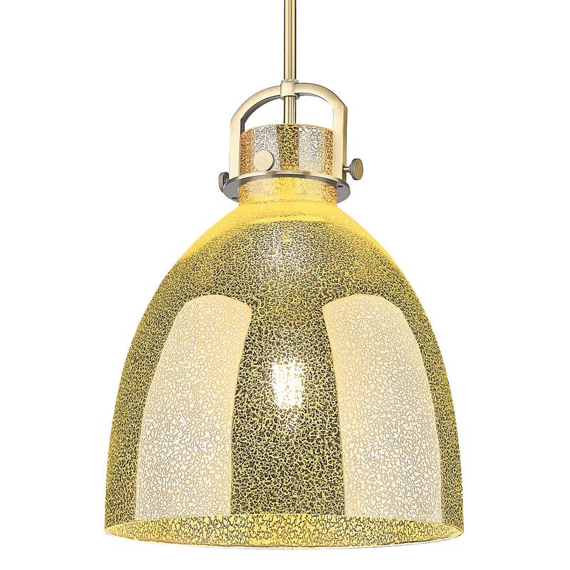 Innovations Lighting 410-1SL-G412-14ME Newton Bell 14" Wide Pendant - Brushed Brass