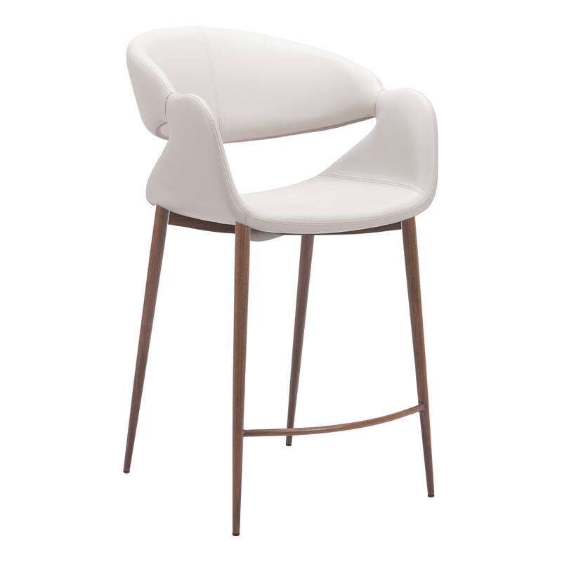 Limay Counter Stool Beige & Walnut - Beige/Walnut