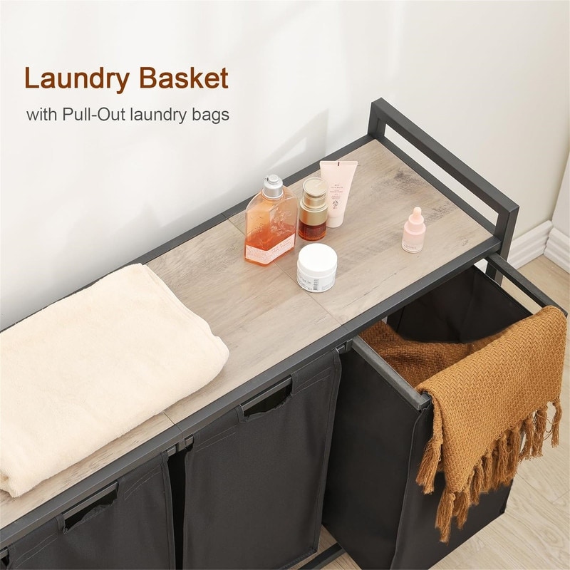 Three section hotsell laundry basket