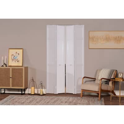 Seabrooke Shaker Style White PVC 48-inch Double Bifold Door