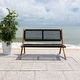 preview thumbnail 41 of 58, SAFAVIEH Kobina Outdoor Foldable Bench - 45" W x 30" D x 30" H Natural / Black