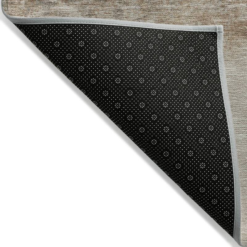 Machine Washable Indoor/Outdoor Border Ombre Chantille Rug