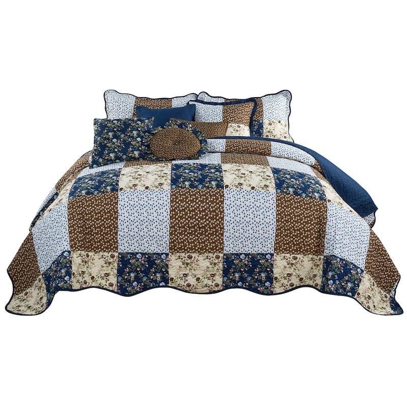 Serenta 8 Piece Quilted Patchwork Bedspread Set