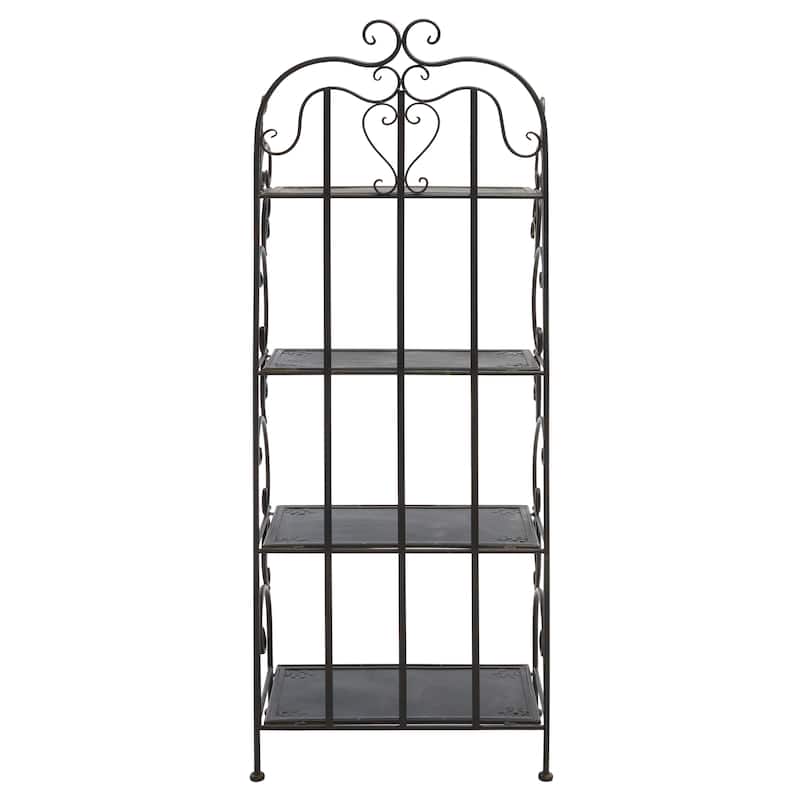 SAFAVIEH Outdoor Monserrat 4-Tier Shelf Unit - 66Wx25Dx13H
