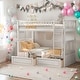 preview thumbnail 14 of 25, Convertible Twin Over Twin Bunk Bed With Drawers With Fence-shaped Guardrail White
