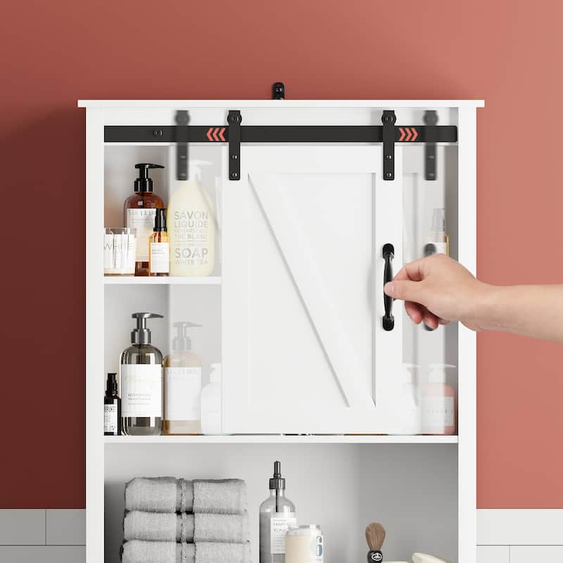 Pellebant Over-the-Toilet Storage Cabinet Space Saver Bathroom - 66.54" H x 27.17" W x 9.06" D