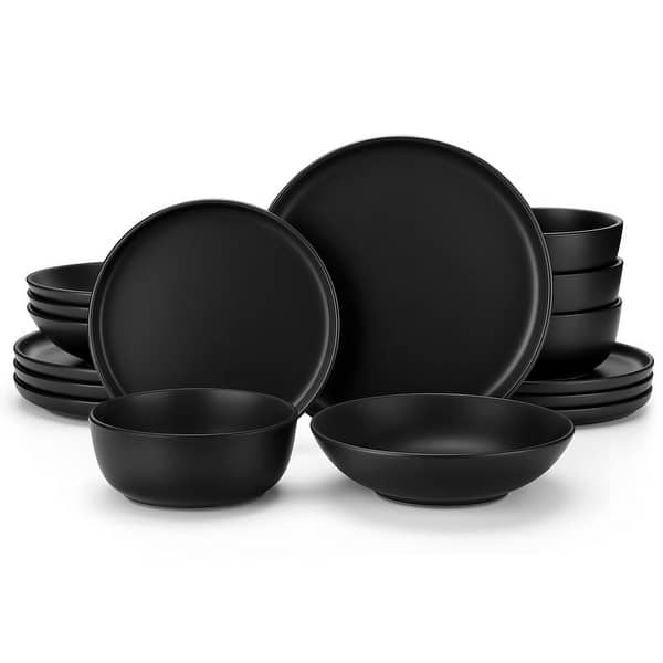 Vancasso PLAYA Kiln-Change Glaze Dinnerware Sets - 16 Piece / Black