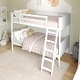 preview thumbnail 1 of 68, Convertible Solid Wood Bunk Bed Frame for Kids with Ladder, No Box Spring Needed White - Twin