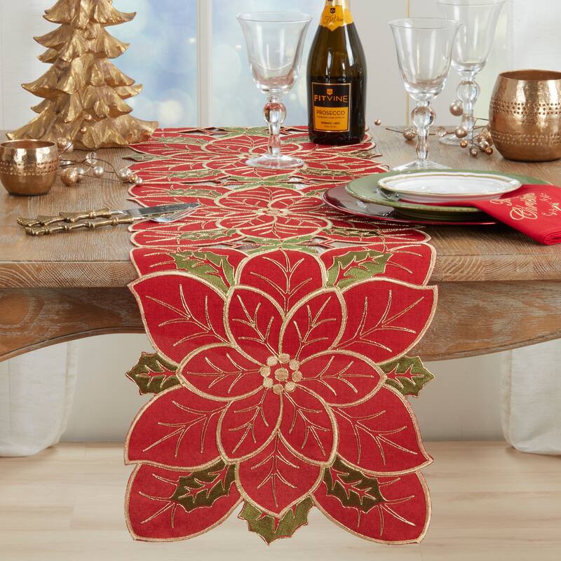 Poinsettia Table Runner - 16"x70"