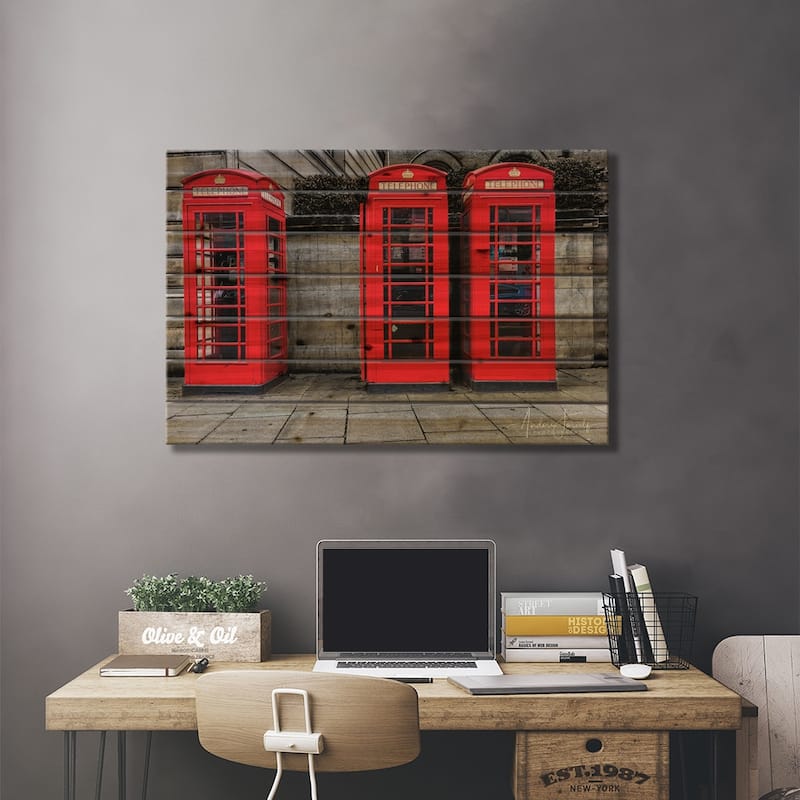 London Calling Print On Wood by Anders Jorulf - Multi-Color