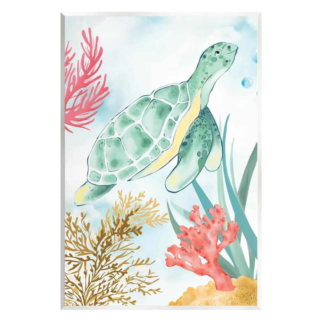 Stupell Turtle Coral Reef Bubbles Wall Plaque Art, Design by House of Rose