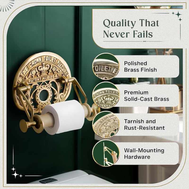 Brass Wall Mount Toilet Paper Holder 7.5 Inch with Hardware - Renovators Supply