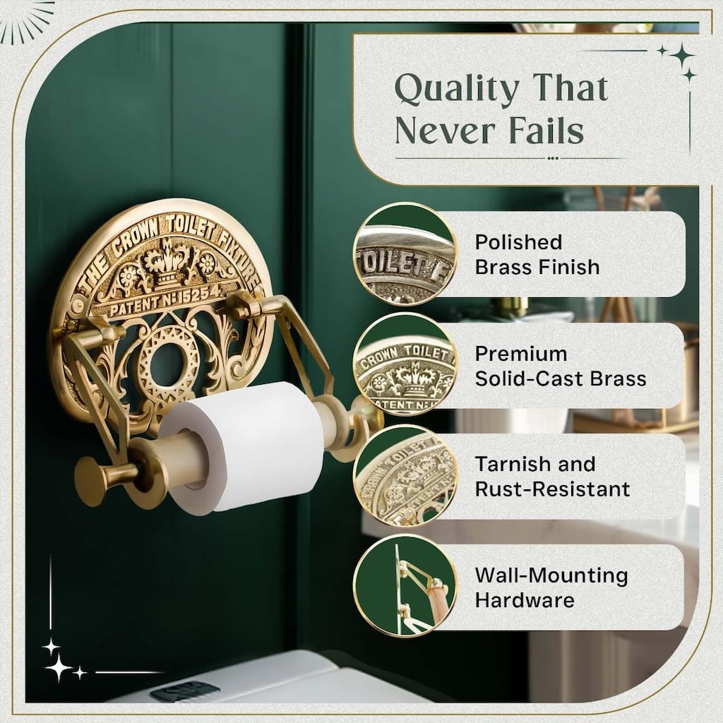 Brass Wall Mount Toilet Paper Holder 7.5 Inch with Hardware - Renovators Supply
