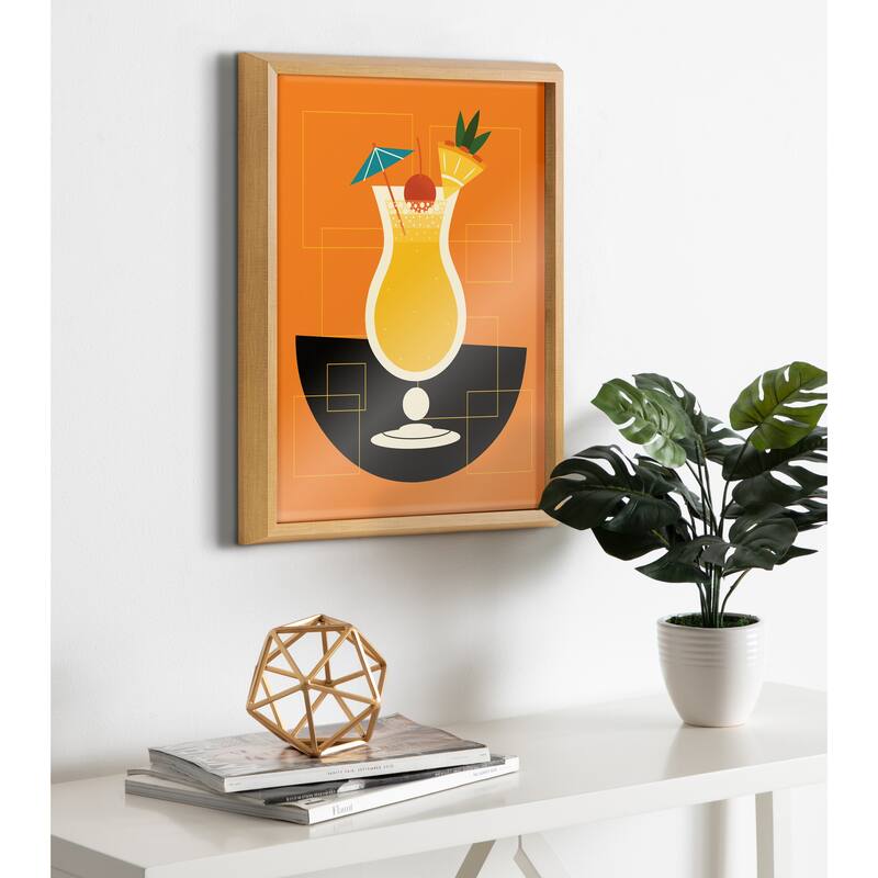 Kate and Laurel Blake Pina Colada Framed Printed Art by Amber Leaders