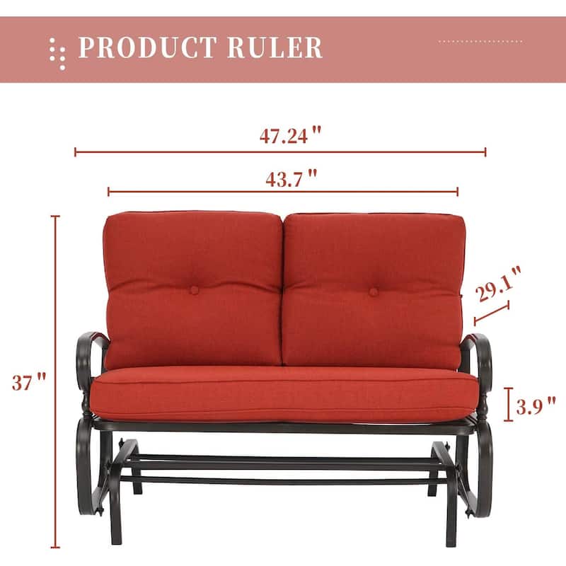 Nista 2 Person Outdoor Patio Glider Garden Bench Rocker Chair by Havenside Home