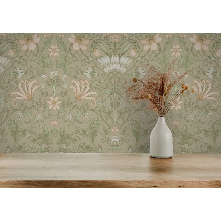 Vintage Floral Non-Pasted Wallpaper – 396 in x 20.8 in