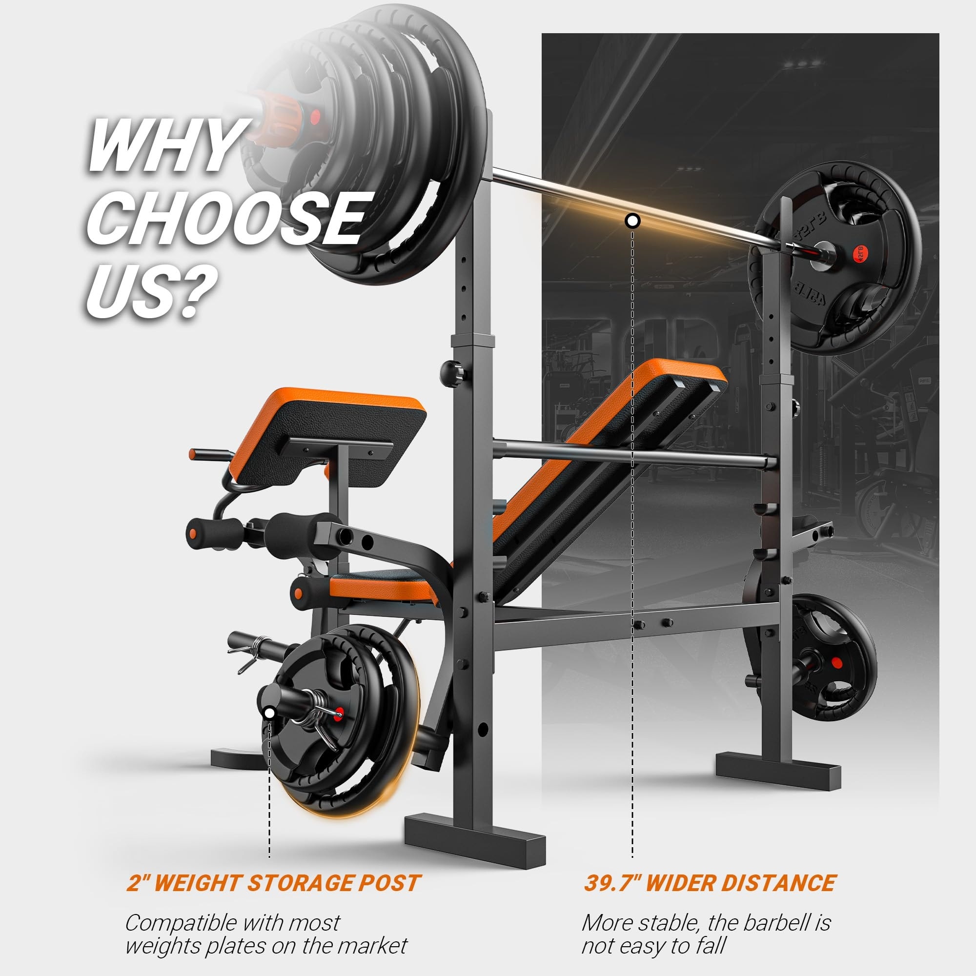 Adjustable Weight Bench Bench Press with Squat Rack for Home Gym 68 D x 51 W x 52 H On Sale Bed Bath Beyond 40029359