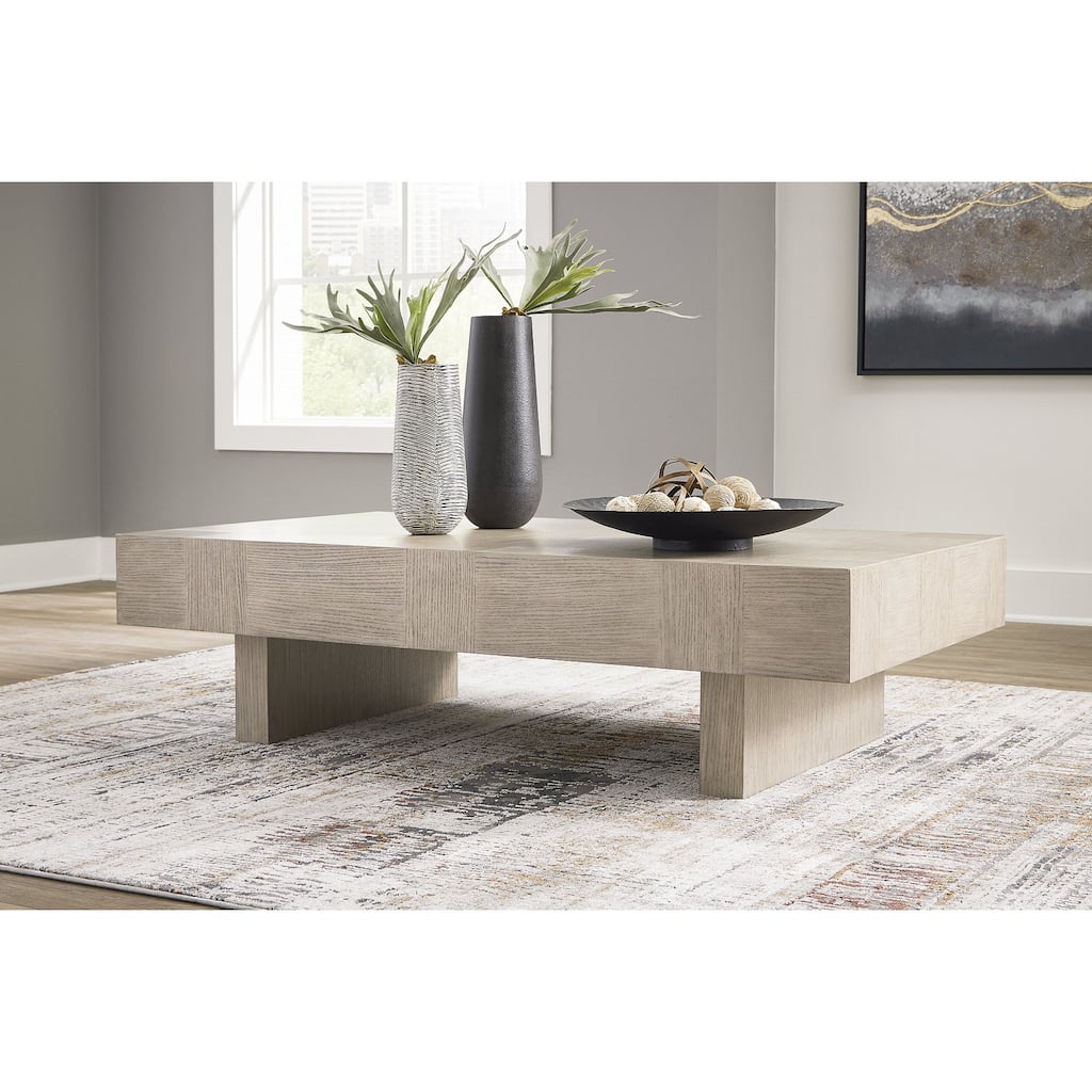 Signature Design by Ashley Jorlaina Light Grayish Brown Coffee Table - 60"W x 35"D x 16"H