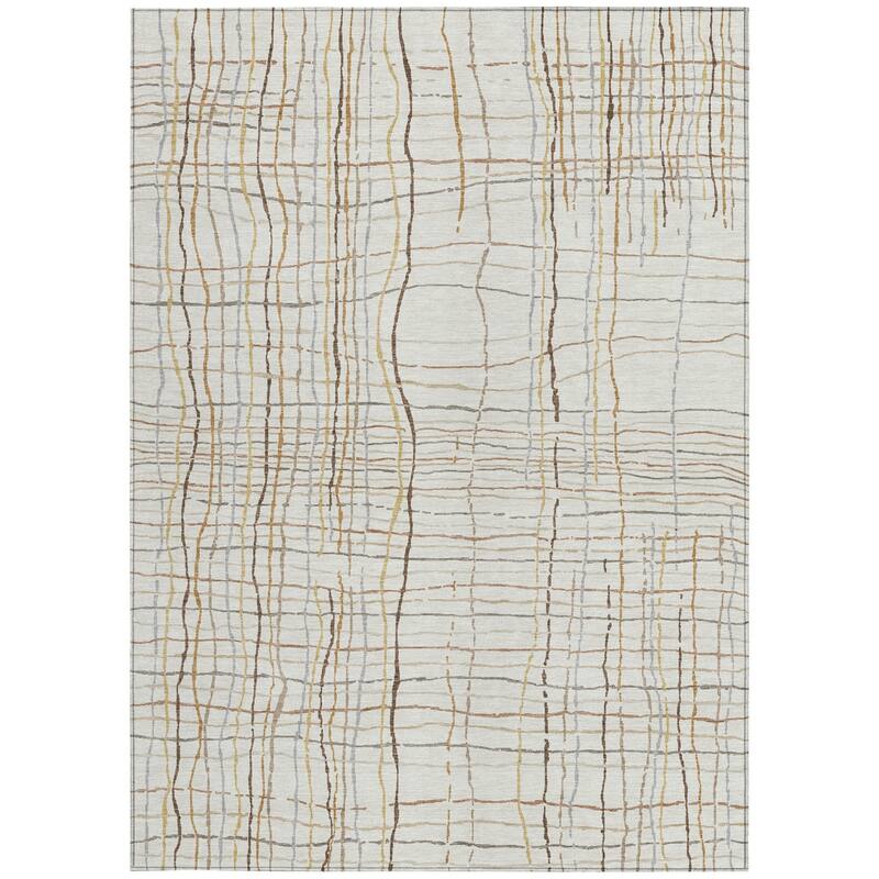 HomeRoots Striped Transitional Rectangle Outdoor Rug