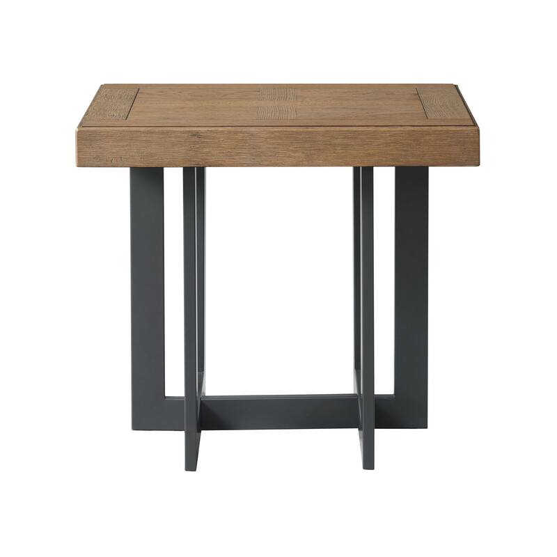 Eden 22" Wide End Table with Metal Base, Rustic Dune