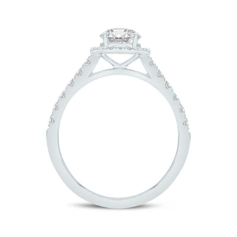 Marquee 1 3/4 Carat TW Center Pear Shape Lab Grown Diamond Halo Bridal Set in 14Karat White Gold
